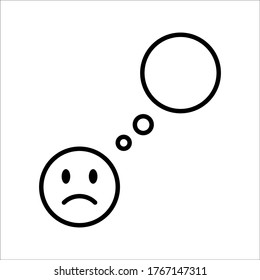 Man head mind thinking vector icon on white background