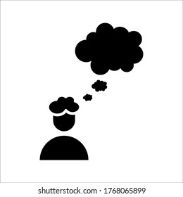 Man head mind thinking vector icon on white background