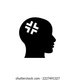 Man head mind thinking vector icon. Thinking about annoyed or angry illustration vector.