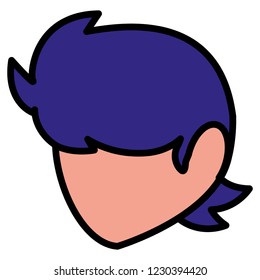 Man head over white background