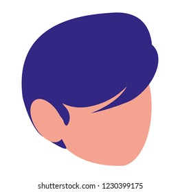 Man head over white background