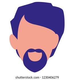 Man head over wihte background