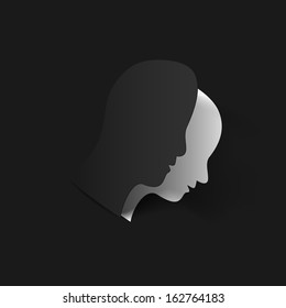 Man head paper cut