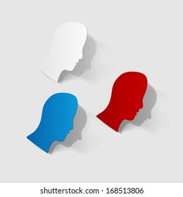 Man head paper cut