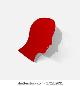 Man head paper cut