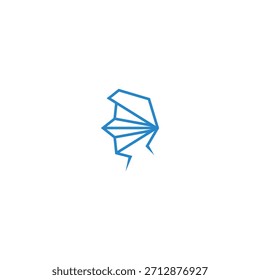 Man head paper plane abstract logo design.