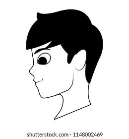 Man head profile in black and white