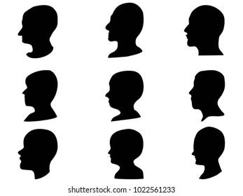 man head profile set
