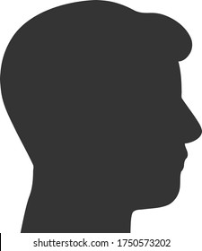 Man Head Profile vector illustration. A flat illustration iconic design of Man Head Profile on a white background.