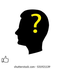 man, head, question, gear, icon, vector illustration EPS 10