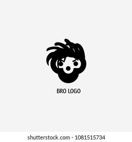 Man head rastaman logo icon face brother friend hipster rastafarian driver with a beard dreadlocks Reggae cartoon style bro Fashion print for clothes cards picture poster banner for websites Vector