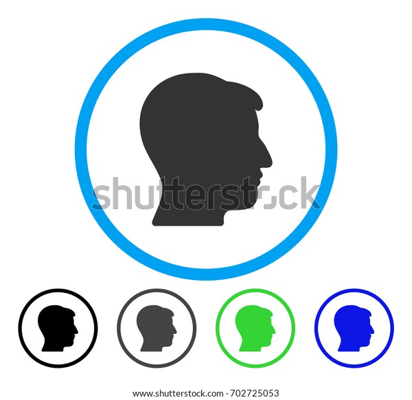 Man Head Rounded Icon Vector Illustration Stock Vector (Royalty Free ...