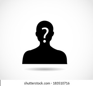 Man Head And Shoulders Silhouette With Excalmation Mark Vector