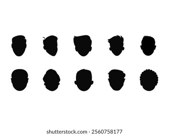 Man Head Silhouette Element Set