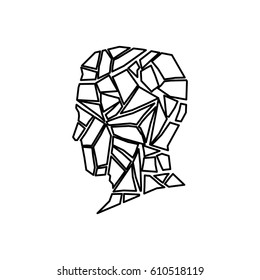 Man head silhouette icon vector illustration graphic design