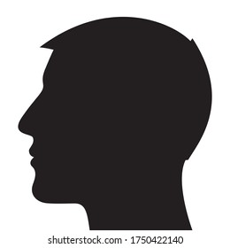 Man Head Silhouette isolated on white background