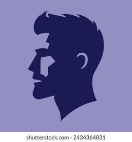 Man Head Silhouette side view. In Flat Design. Designed by Dekreatif.id