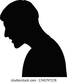 vector de silueta de cabeza de hombre