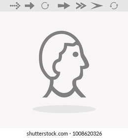 a man head silhouette vector flat icon