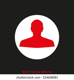 man, head, silhouette, vector icon, eps10