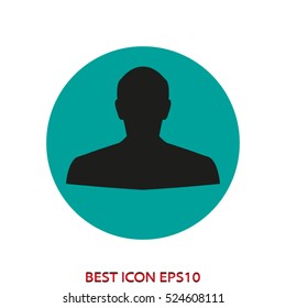 man, head, silhouette, vector icon, eps10