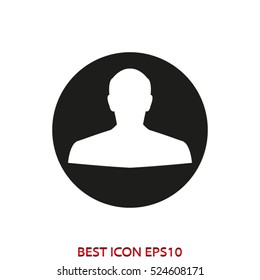 man, head, silhouette, vector icon, eps10