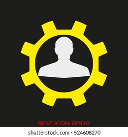 man, head, silhouette, vector icon, eps10