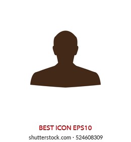 man, head, silhouette, vector icon, eps10