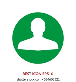 man, head, silhouette, vector icon, eps10