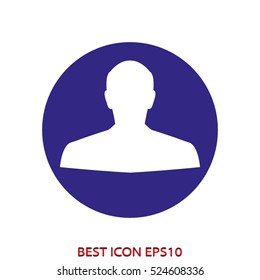 man, head, silhouette, vector icon, eps10