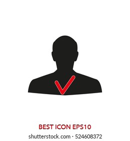 man, head, silhouette, vector icon, eps10