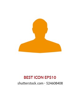 man, head, silhouette, vector icon, eps10