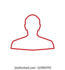 man, head, silhouette, vector icon, eps10