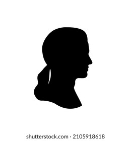 Man head silhouette vector illustration. Saide view. Isolated on white background.