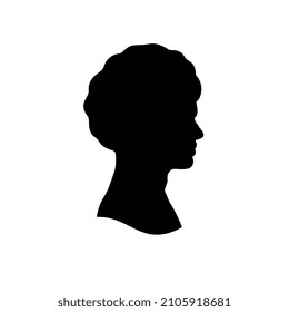Man head silhouette vector illustration. Saide view. Isolated on white background.