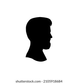 Man Head Silhouette Vektorgrafik. Seelenblick. Einzeln auf weißem Hintergrund.