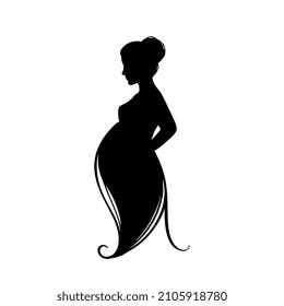 Man head silhouette vector illustration. Saide view. Isolated on white background.