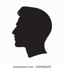 Man head silhoutte, Beautiful face fashion icon