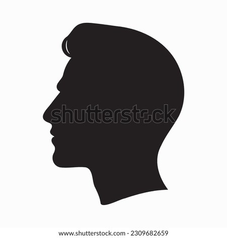 Man head silhoutte, Beautiful face fashion icon