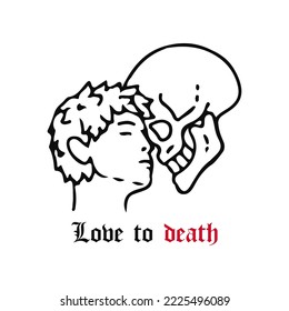 man head and skull illustration vector