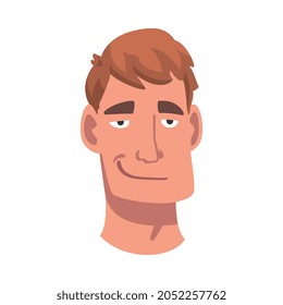 Cabeza de hombre con Smirk como ilustración vectorial de expresión facial