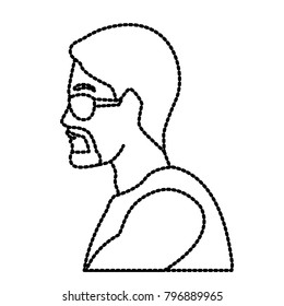Man head with sunglasses
