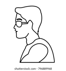 Man head with sunglasses