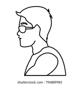 Man head with sunglasses