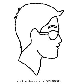 Man head with sunglasses