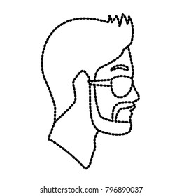 Man head with sunglasses