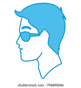 Man head with sunglasses
