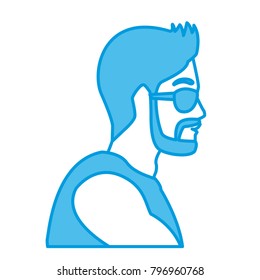 Man head with sunglasses