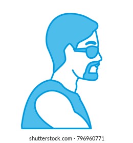 Man head with sunglasses