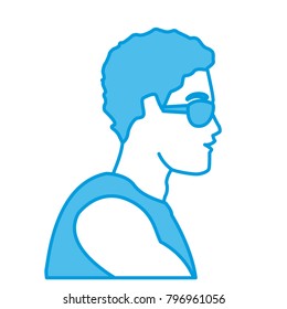 Man head with sunglasses